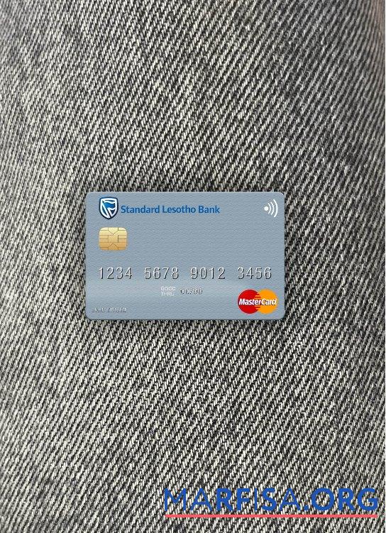 Realistic Lesotho Standard Lesotho Bank mastercard photolook front real example